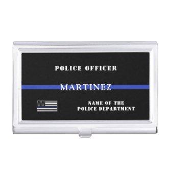 Custom Thin Blue Line Police Officer US Flag Cop  Case