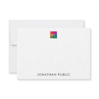 Custom Ultra Thick Upload Your Own Logo Here Note Card