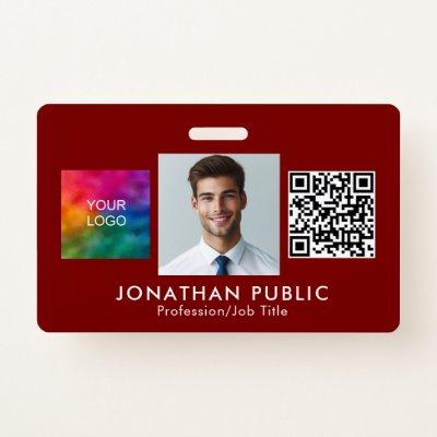 Custom Upload Your Company Logo Employee Photo Badge