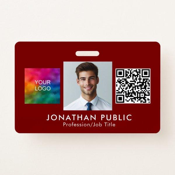Custom Upload Your Company Logo Employee Photo Badge