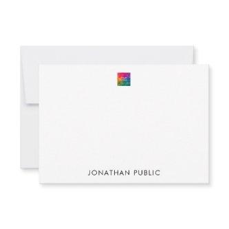 Custom Upload Your Own Company Logo Here Note Card