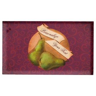 Custom Vintage Pears Retro Fruit Restaurant Place Card Holder