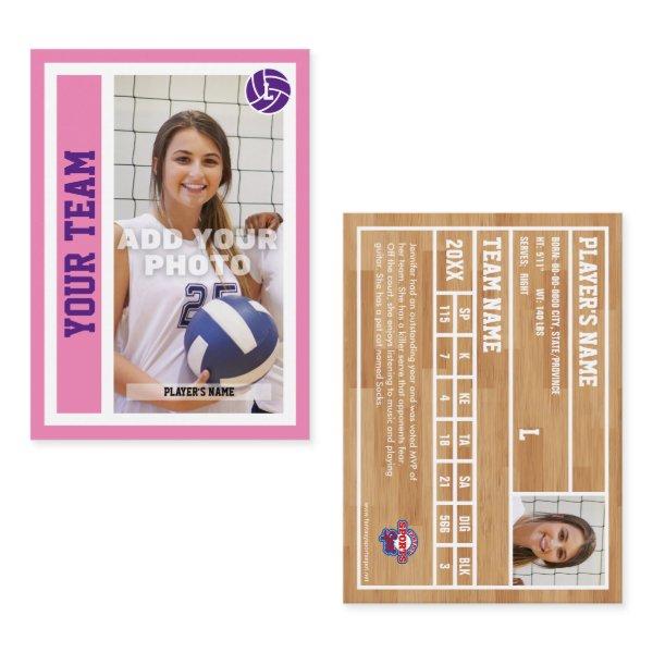 Custom Volleyball Trading Card (Pink)