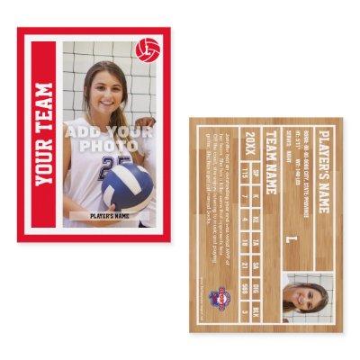 Custom Volleyball Trading Card (Red)