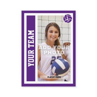Custom Volleyball Trading Card (Royal Purple)