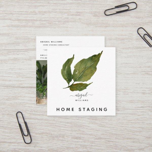 Custom Watercolor Foliage Photo Home Staging Square