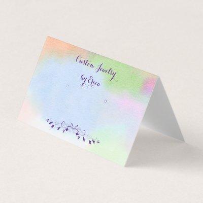 Custom Watercolor Stand Post Earring Display Cards