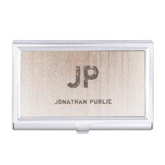Custom Wood Look Monogram Template Elegant  Case