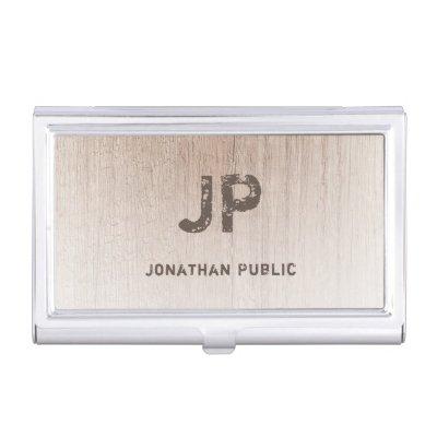 Custom Wood Look Monogram Template Elegant  Case