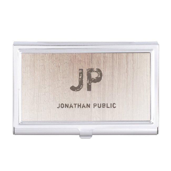 Custom Wood Look Monogram Template Elegant Case
