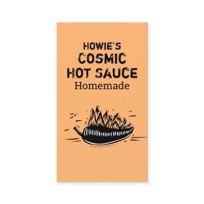 Custom Woodcut Art Chili Pepper Homemade Hot Sauce