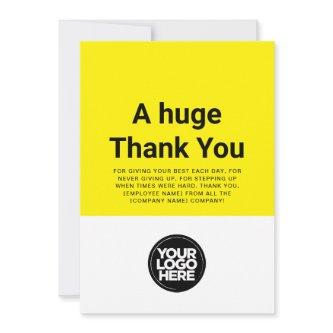 Custom Yellow Thank You Employee Appreciation Card