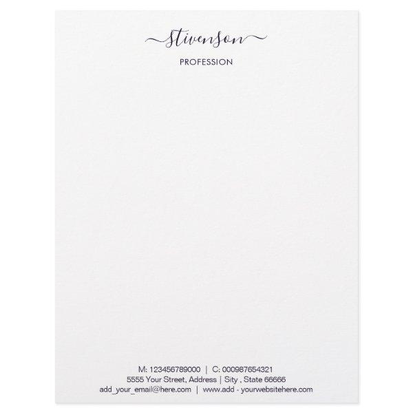 Custom Your Name Address Text Info Letterhead