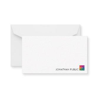 Custom Your Name Business Company Logo Minimal Note Card
