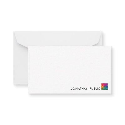 Custom Your Name Business Company Logo Minimal Note Card