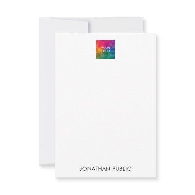 Customer Add Your Name Logo Here Modern Vertical Note Card
