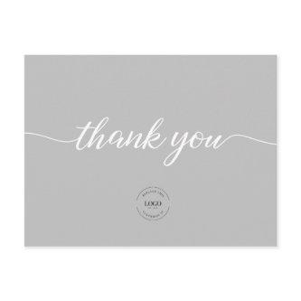 Customer Appreciation Modern Grey Business logo Postcard