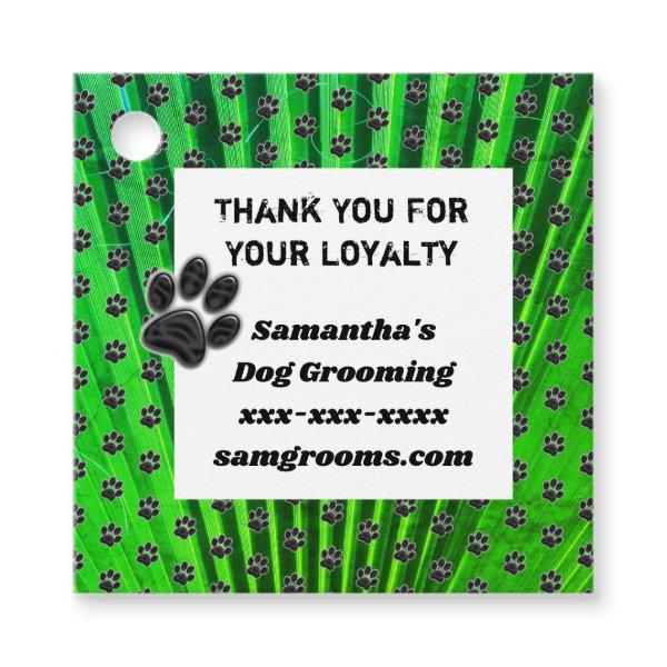 Customer Appreciation Paw Print Business Promo Favor Tags