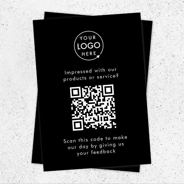 Customer Feedback | QR Code Black Business Review Enclosure Card