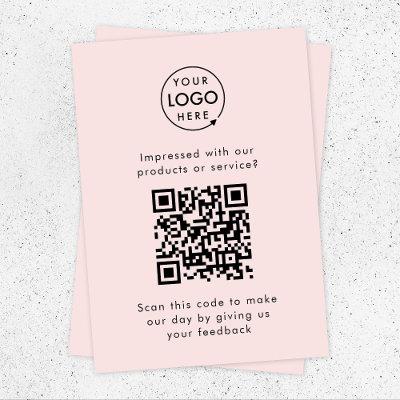 Customer Feedback | QR Code Business Review Pink Enclosure Card