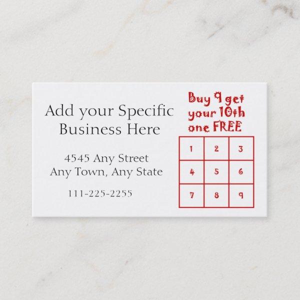 Customer Loyalty Punch Card - Generic Business use