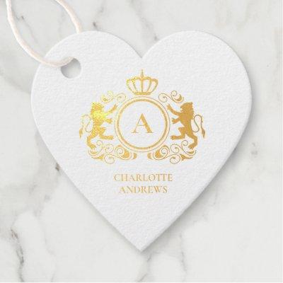 customer specific logo Monogram Wappen Foil Favor Tags