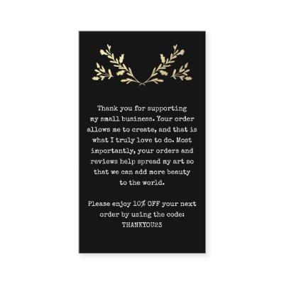 Customer Thank You Insert Small Business