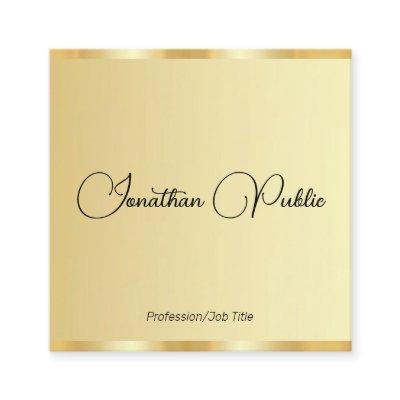 Customers Calligraphy Script Faux Gold Template Square