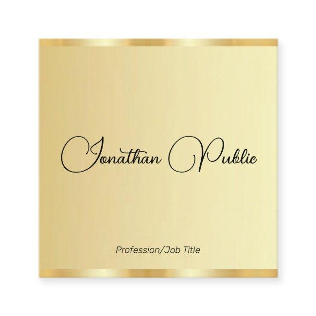 Customers Calligraphy Script Faux Gold Template Square