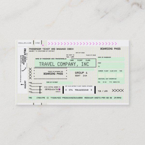 Customizable Airline Boarding Pass