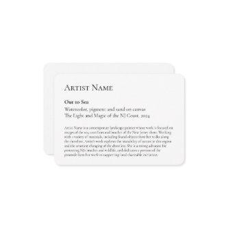 Customizable Art Show Display Gallery Placards Thank You Card