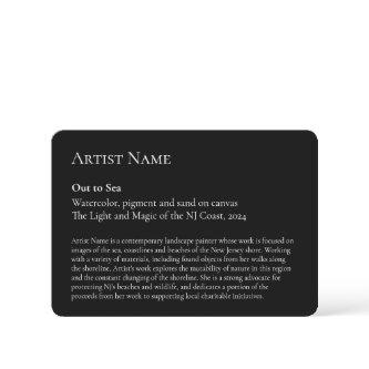 Customizable Art Show Display Gallery Placards Thank You Card