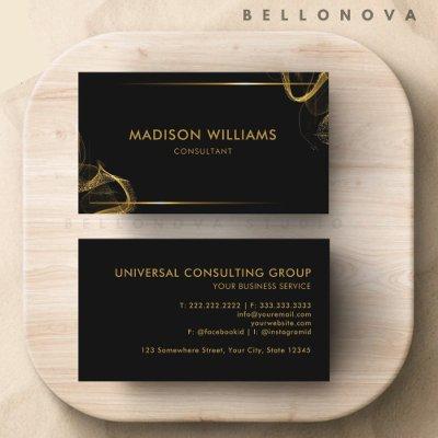 Customizable Black and Gold Glitter Professional