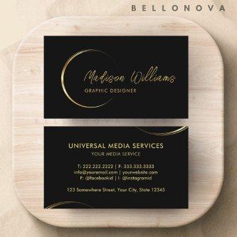 Customizable Black and Gold Professional Business
