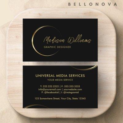 Customizable Black and Gold Professional Business