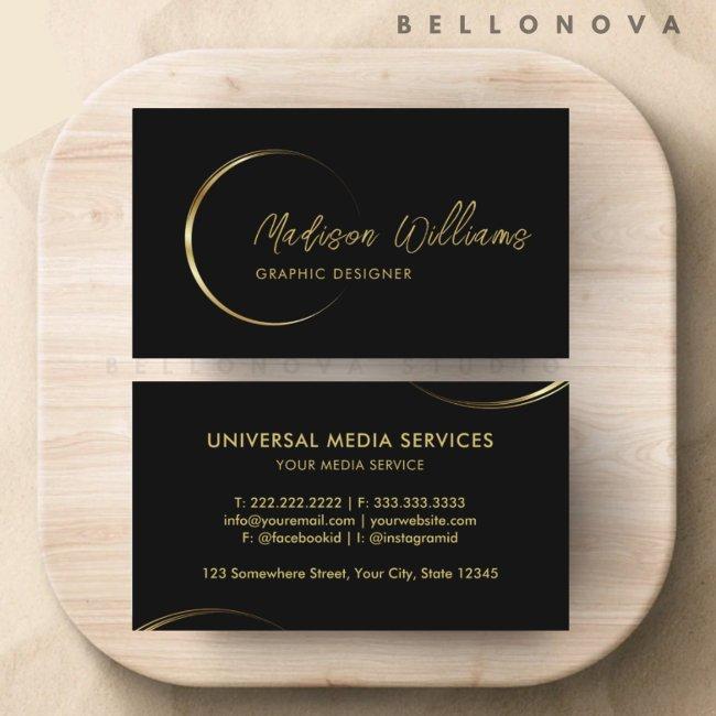Customizable Black and Gold Professional Business