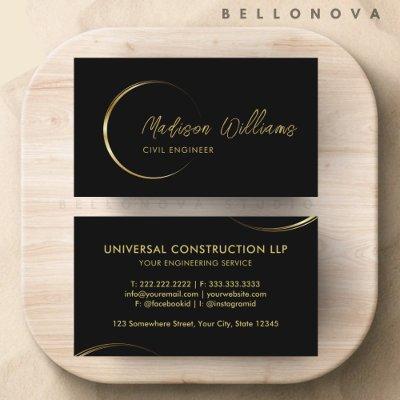 Customizable Black and Gold Professional Business