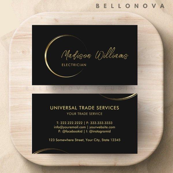 Customizable Black and Gold Professional Business
