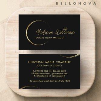 Customizable Black and Gold Professional Business