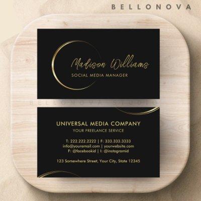 Customizable Black and Gold Professional Business