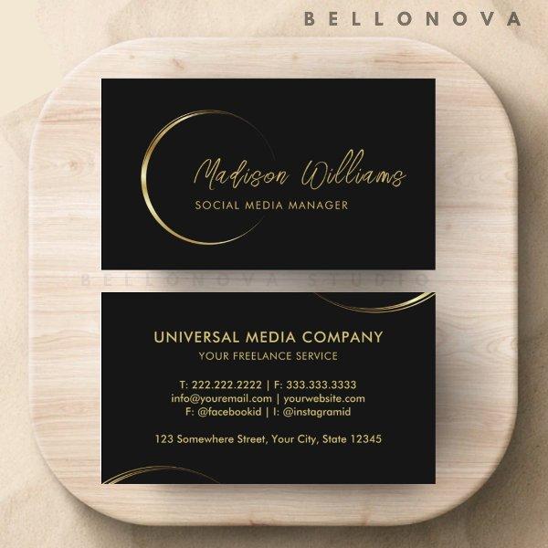Customizable Black and Gold Professional Business