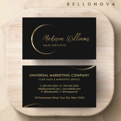 Customizable Black and Gold Professional Business