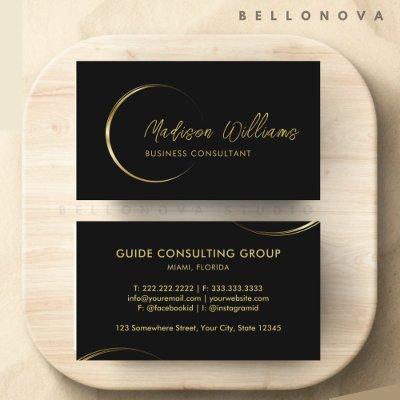 Customizable Black and Gold Professional Business