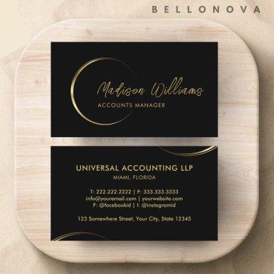 Customizable Black and Gold Professional Business