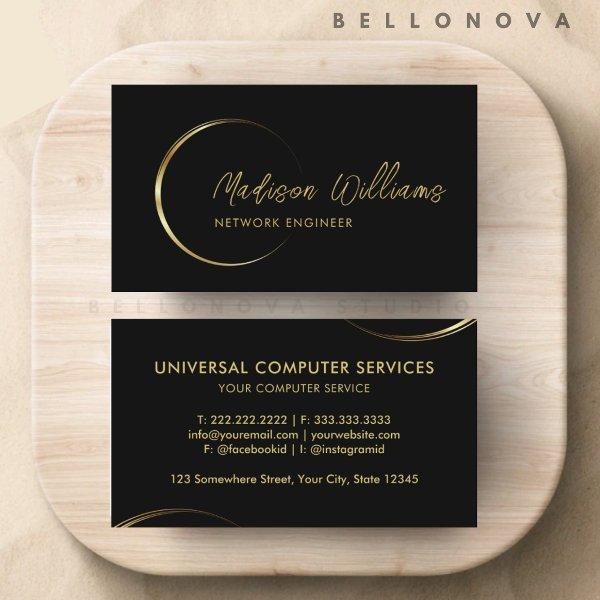 Customizable Black and Gold Professional Business