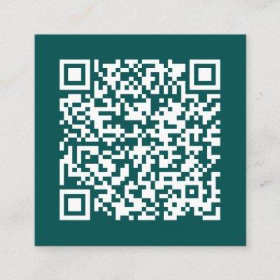 Customizable Business QR Code Minimal Teal Square