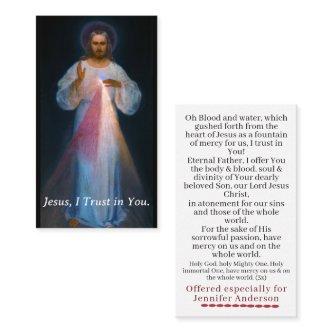 Customizable Chaplet of Divine Mercy Prayer Card