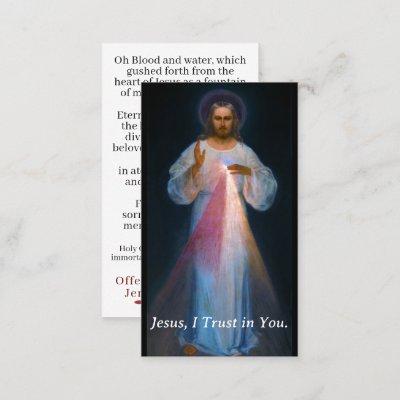 Customizable Chaplet of Divine Mercy Prayer Card