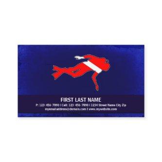 Customizable dive flag scuba diver
