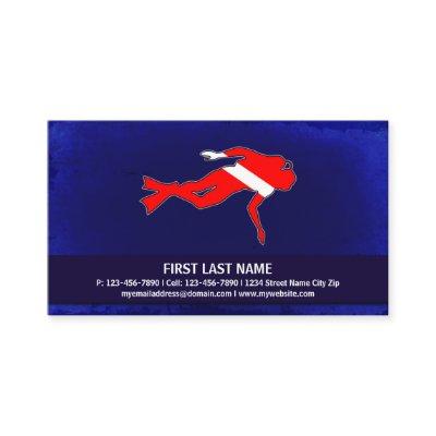 Customizable dive flag scuba diver